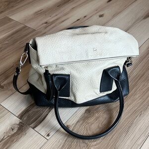 Kate Spade Black and Cream Leather Shoulder Bag